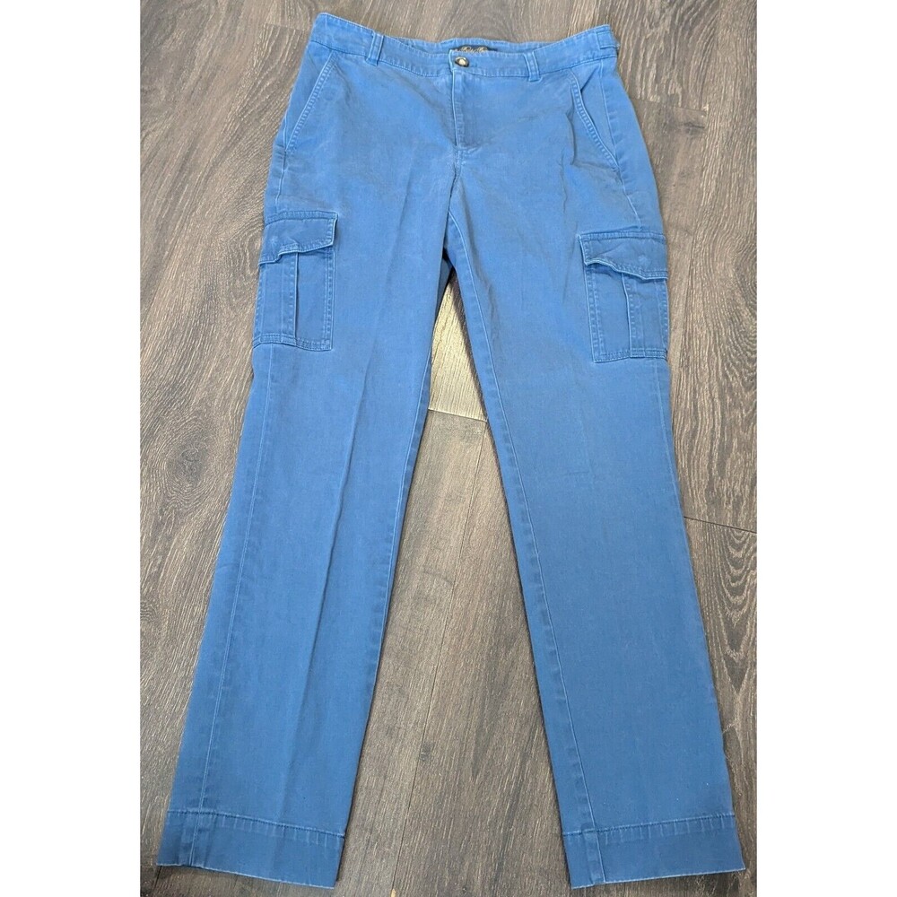 Brooks Brothers Pants Womens Size 6 30x29 Blue Straight Leg Cargo Pockets (487)